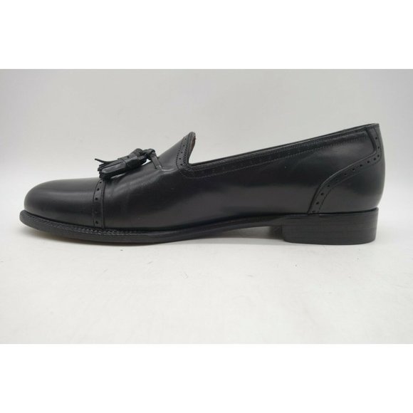 Salvatore Ferragamo Italy Black Leather Cap Toe Tassel Loafers Shoes Men\'s 7.5 D main image 4